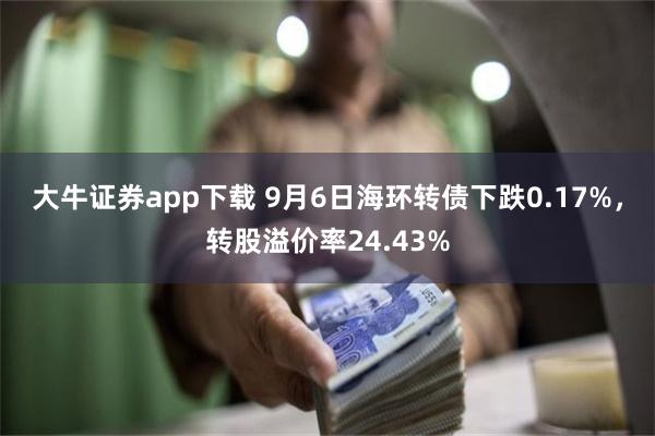 大牛证券app下载 9月6日海环转债下跌0.17%，转股溢价率24.43%