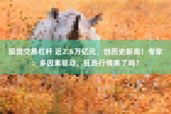 现货交易杠杆 近2.6万亿元，创历史新高！专家：多因素驱动，狂热行情来了吗？