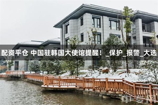 配资平仓 中国驻韩国大使馆提醒!_保护_报警_大选